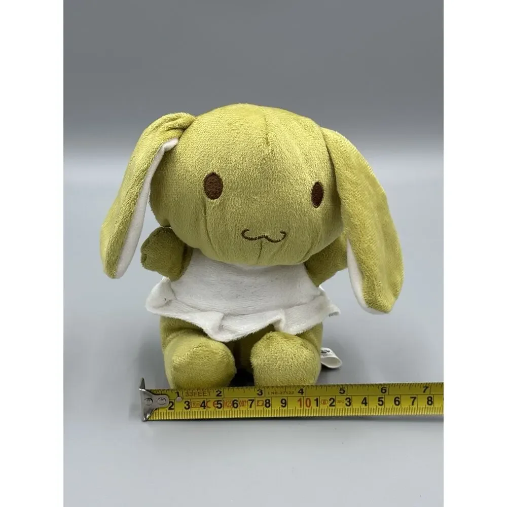 Olive Green Rabbit White Dress Plush 7” Stuffed Animal
